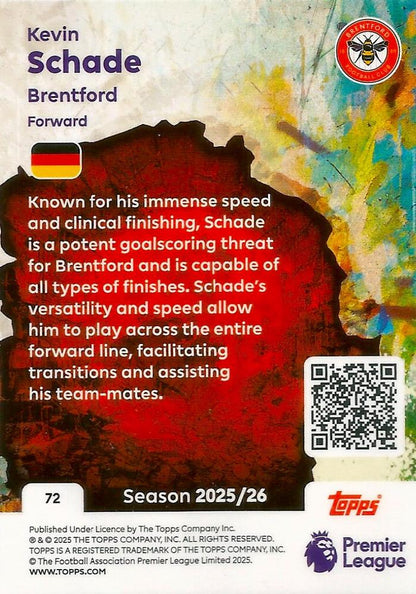 Fodbold kort Topps Premier League 2025/2026 - Tekkers Kevin Schade - Pokedexet
