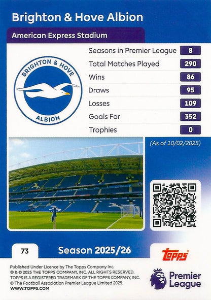 Fodbold kort Topps Premier League 2025/2026 - Team Badge Brighton & Hove Albion - Pokedexet