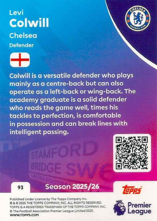 Fodbold kort Topps Premier League 2025/2026 - Chelsea Levi Colwill