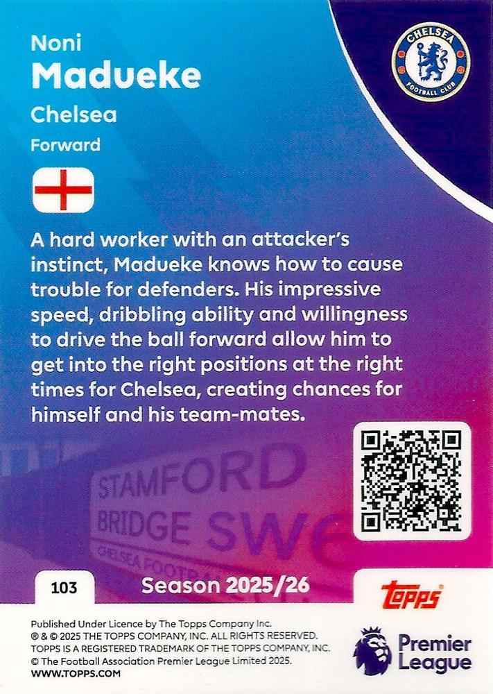 Fodbold kort Topps Premier League 2025/2026 - Chelsea Noni Madueke