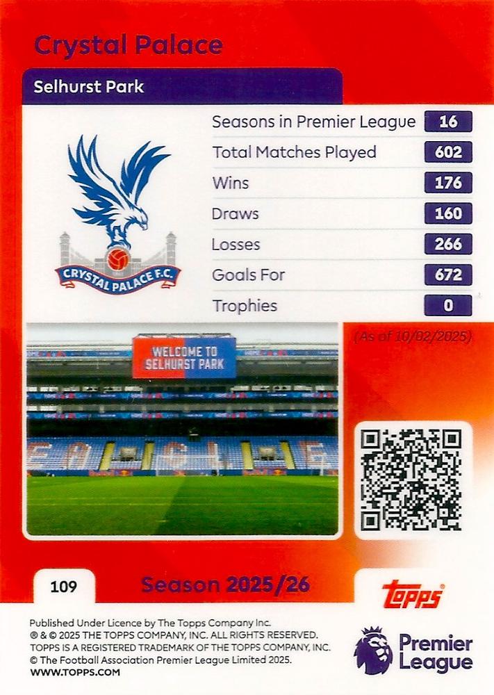 Fodbold kort Topps Premier League 2025/2026 - Team Badge Crystal Palace - Pokedexet