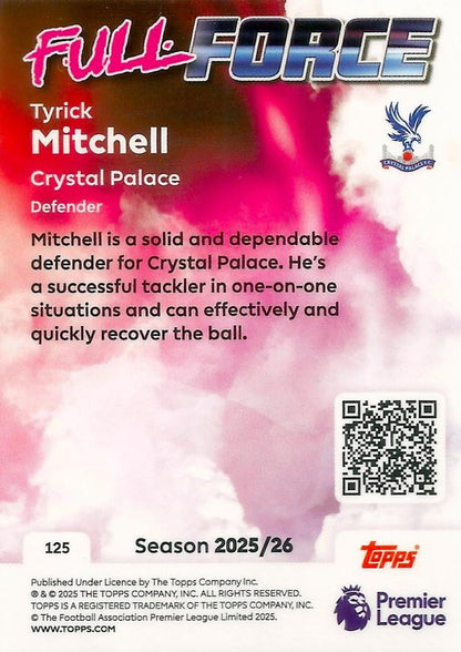 Fodbold kort Topps Premier League 2025/2026 - Full Force Tyrick Mitchell - Pokedexet