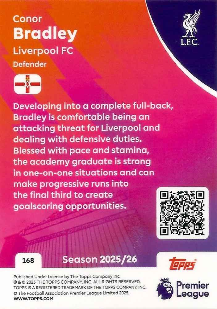 Fodbold kort Topps Premier League 2025/2026 - Liverpool Conor Bradley