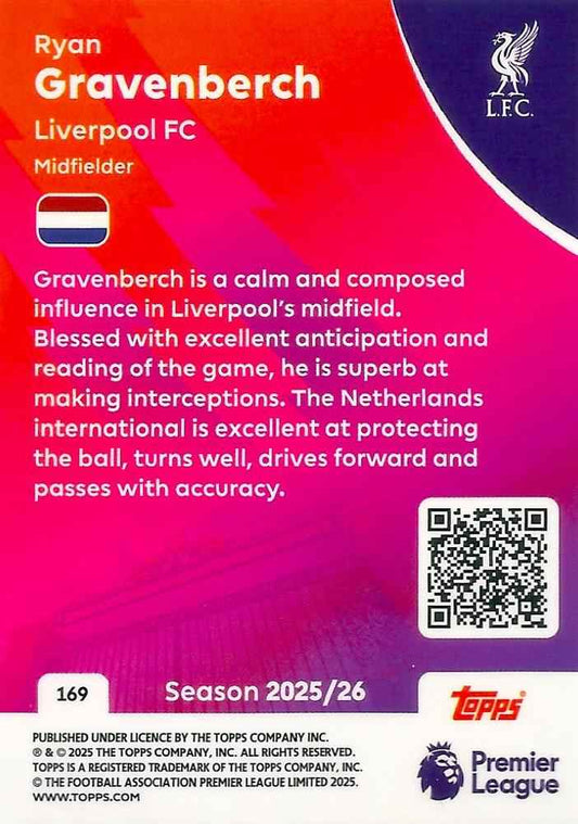 Fodbold kort Topps Premier League 2025/2026 - Liverpool Ryan Gravenberch