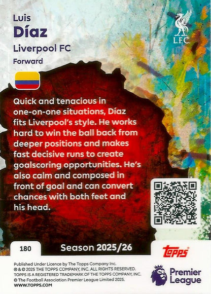 Fodbold kort Topps Premier League 2025/2026 - Tekkers Luis Diaz - Pokedexet
