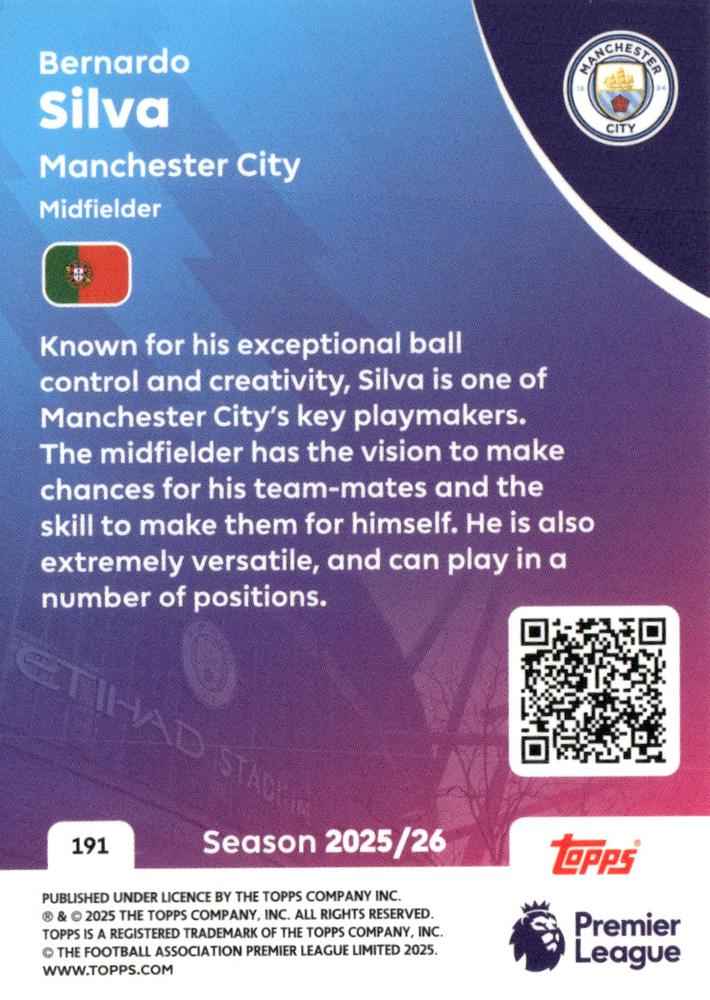 Fodbold kort Topps Premier League 2025/2026 - Manchester City Bernardo SIlva