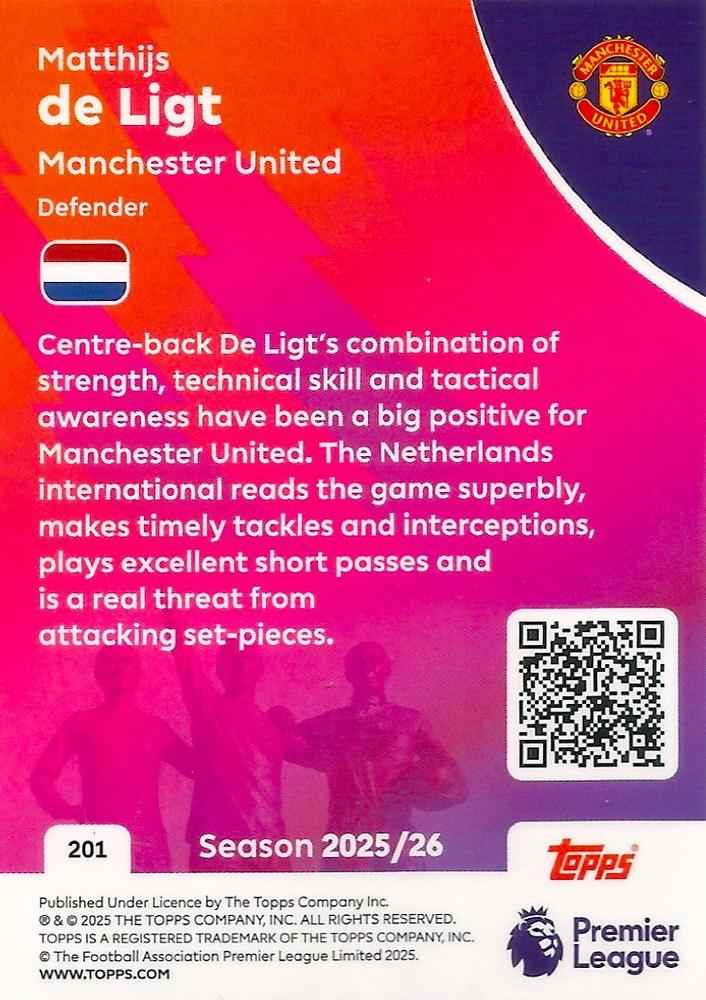 Fodbold kort Topps Premier League 2025/2026 - Manchester United Matthijs de Ligt