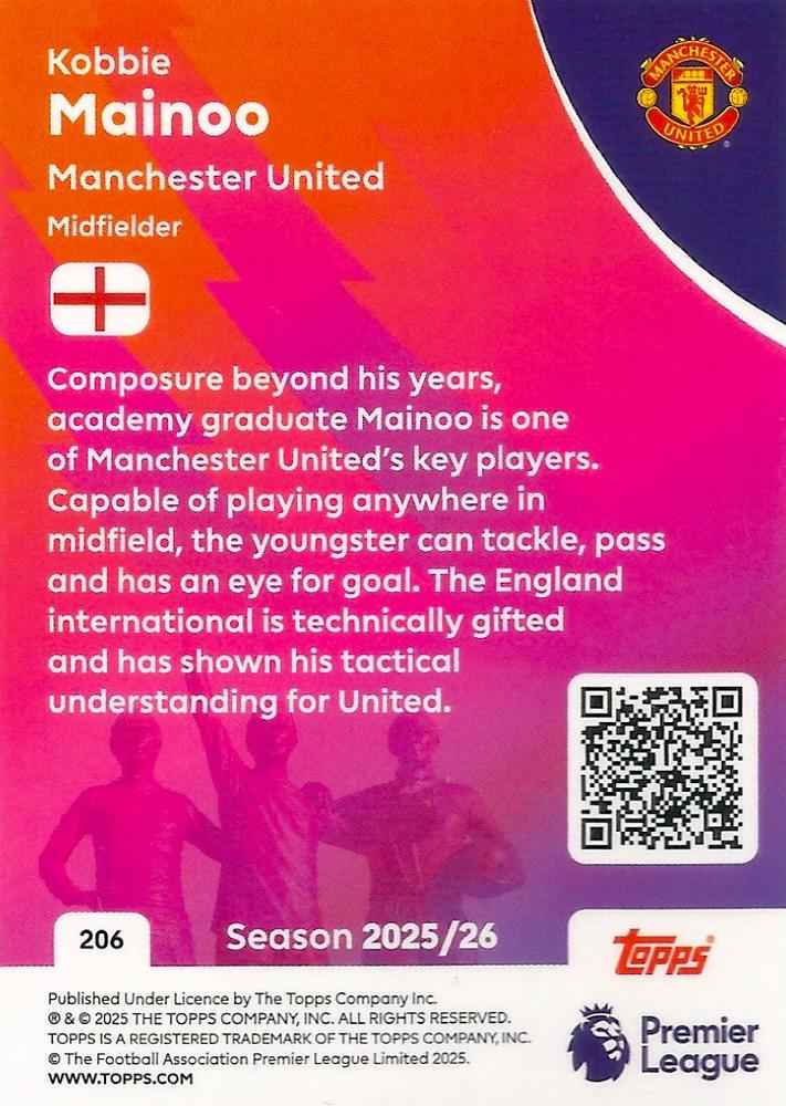 Fodbold kort Topps Premier League 2025/2026 - Manchester United Kobbie Mainoo