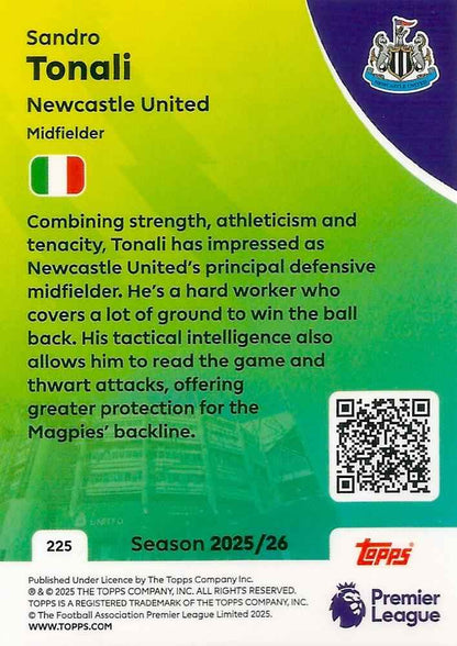 Fodbold kort Topps Premier League 2025/2026 - Newcastle Sandro Tonali