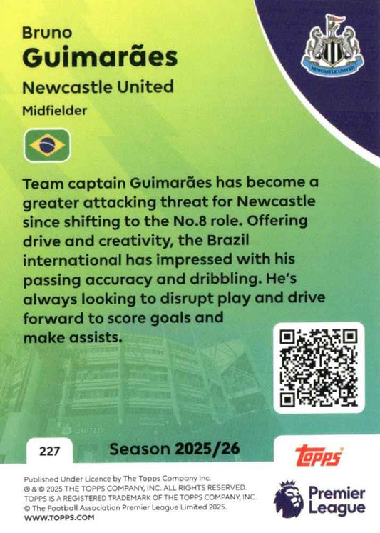 Fodbold kort Topps Premier League 2025/2026 - Newcastle Bruno Guimaraes