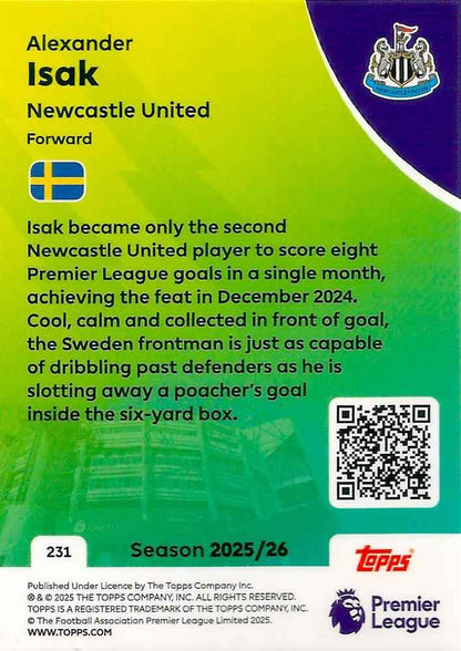 Fodbold kort Topps Premier League 2025/2026 - Newcastle Alexander Isak