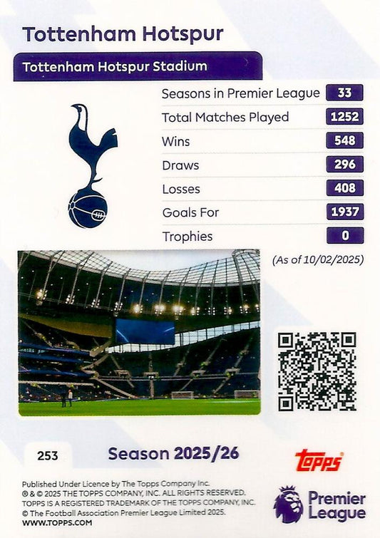 Fodbold kort Topps Premier League 2025/2026 - Team Badge Tottenham Hotspur - Pokedexet