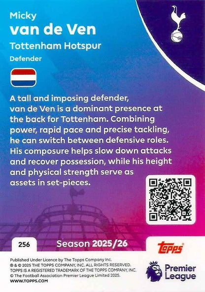 Fodbold kort Topps Premier League 2025/2026 - Tottenham Micky van de Ven