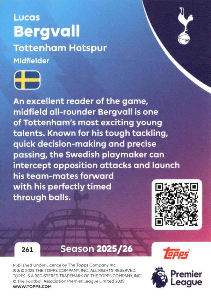 Fodbold kort Topps Premier League 2025/2026 - Tottenham Lucas Bergvall