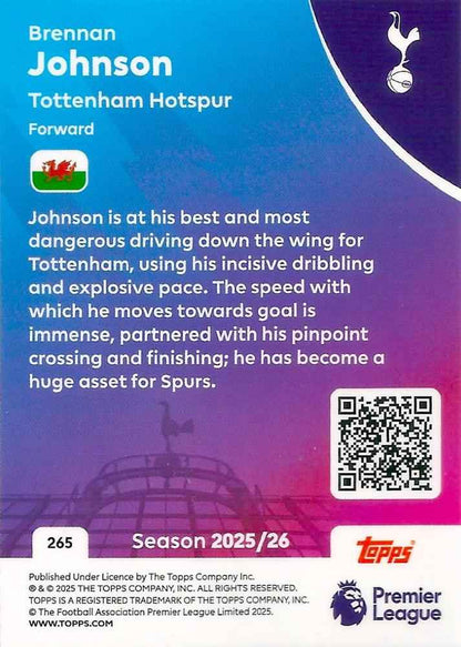 Fodbold kort Topps Premier League 2025/2026 - Tottenham Brennan Johnson