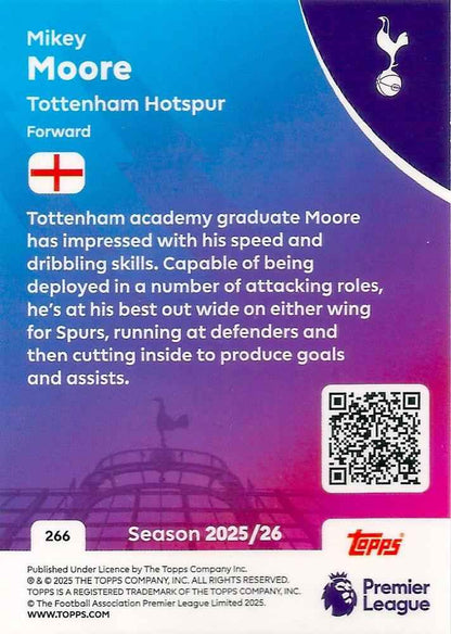 Fodbold kort Topps Premier League 2025/2026 - Tottenham Mikey Moore