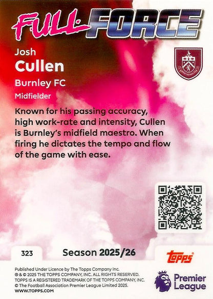 Fodbold kort Topps Premier League 2025/2026 - Full Force Josh Cullen - Pokedexet