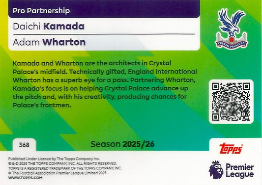 Fodbold kort Topps Premier League 2025/2026 - Pro Partnership Daichi Kamada/Adam Wharton - Pokedexet
