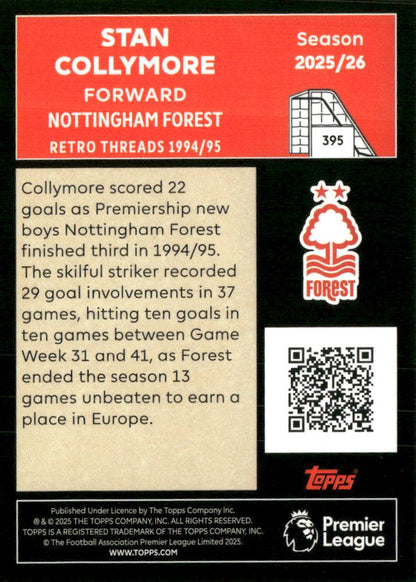 Fodbold kort Topps Premier League 2025/2026 - Retro Threads Stan Collymore - Pokedexet