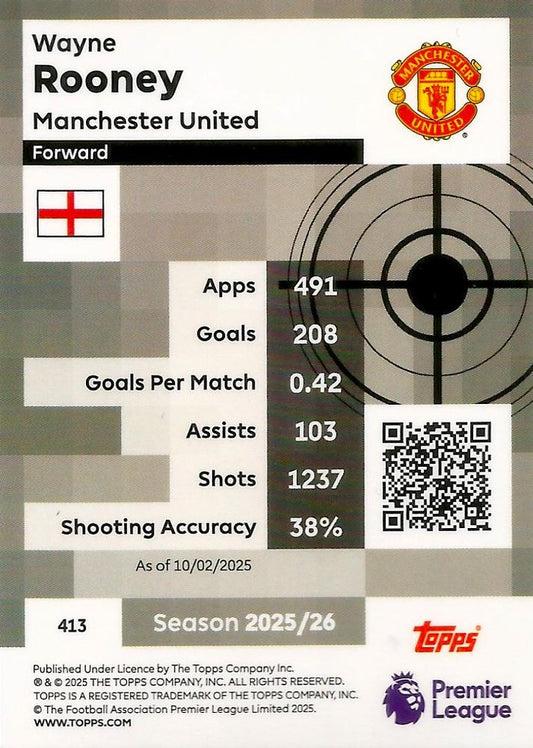 Fodbold kort Topps Premier League 2025/2026 - Pro Precision Wayne Rooney - Pokedexet