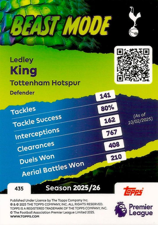 Fodbold kort Topps Premier League 2025/2026 - Beast Mode Ledley King - Pokedexet