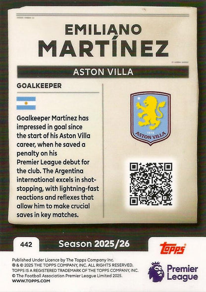 Fodbold kort Topps Premier League 2025/2026 - Headlines Emiliano Martinez - Pokedexet
