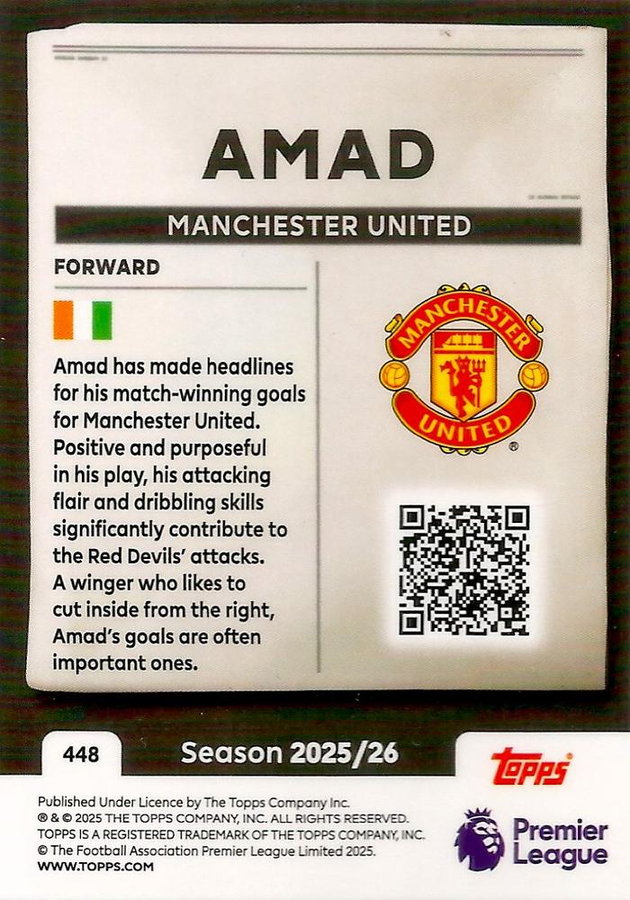 Fodbold kort Topps Premier League 2025/2026 - Headlines Amad - Pokedexet