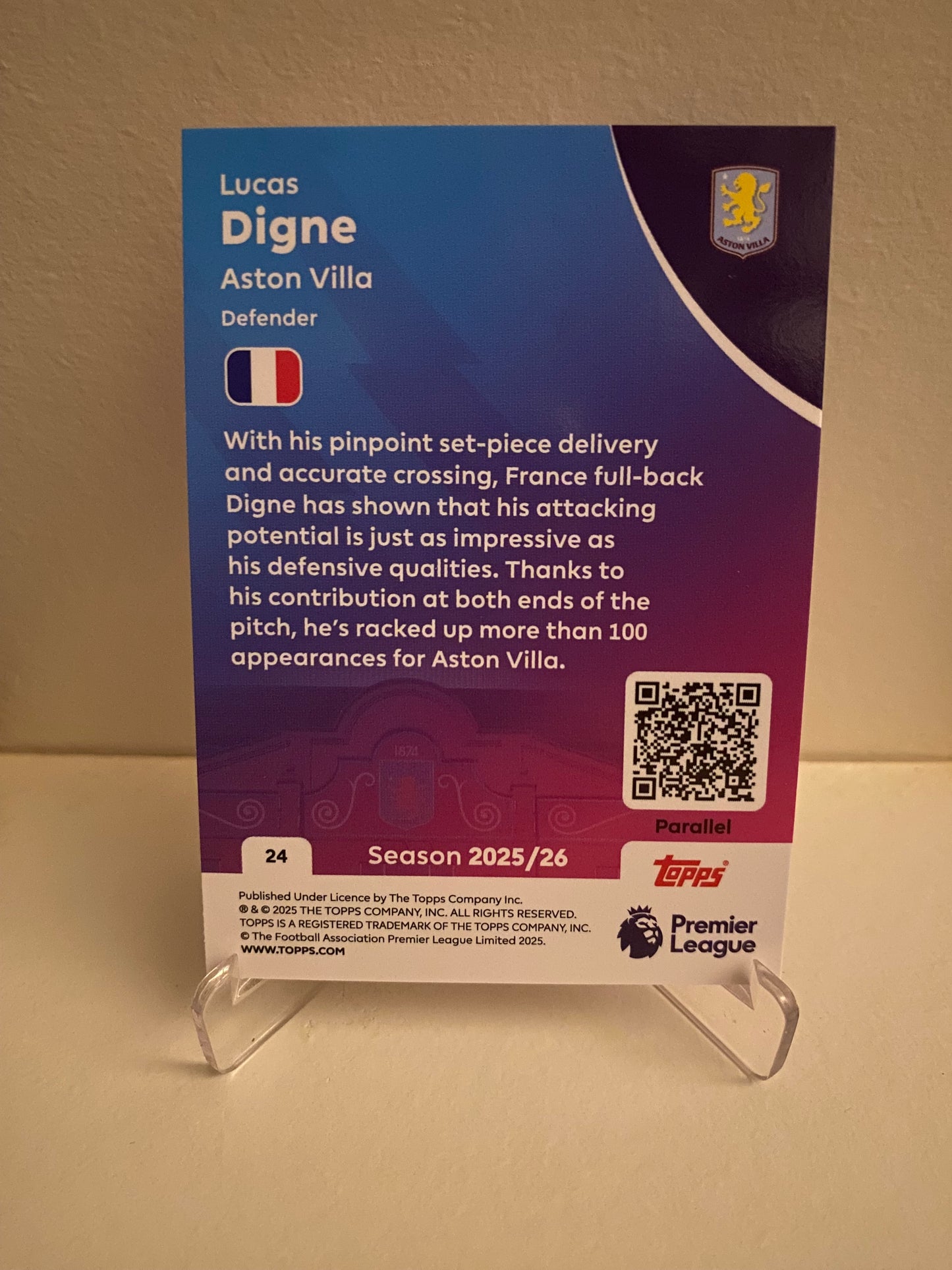 Topps Premier League 2025/2026 - Pink Parallel Lucas Digne 5/399