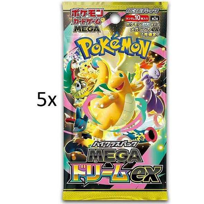 5x Japanske Pokemon Booster Packs High Class - Mega Dream ex
