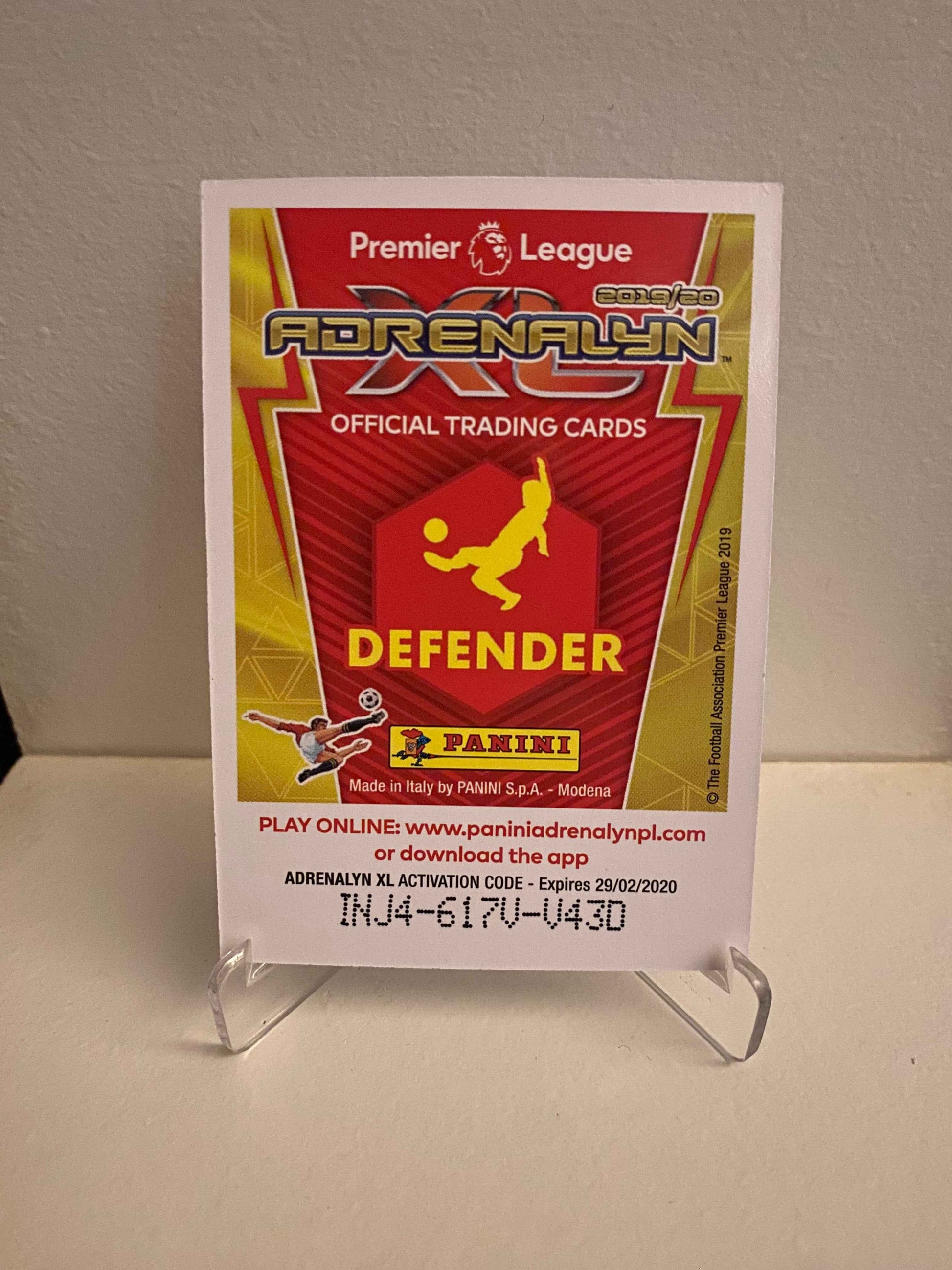 Fodbold kort Panini Adrenalyn XL Premier League 2019/2020 - Leicester City Jonny Evans - Pokedexet
