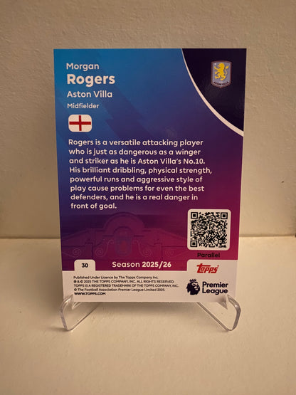 Fodbold kort Topps Premier League 2025/2026 - Blue Parallel Morgan Rogers - Pokedexet