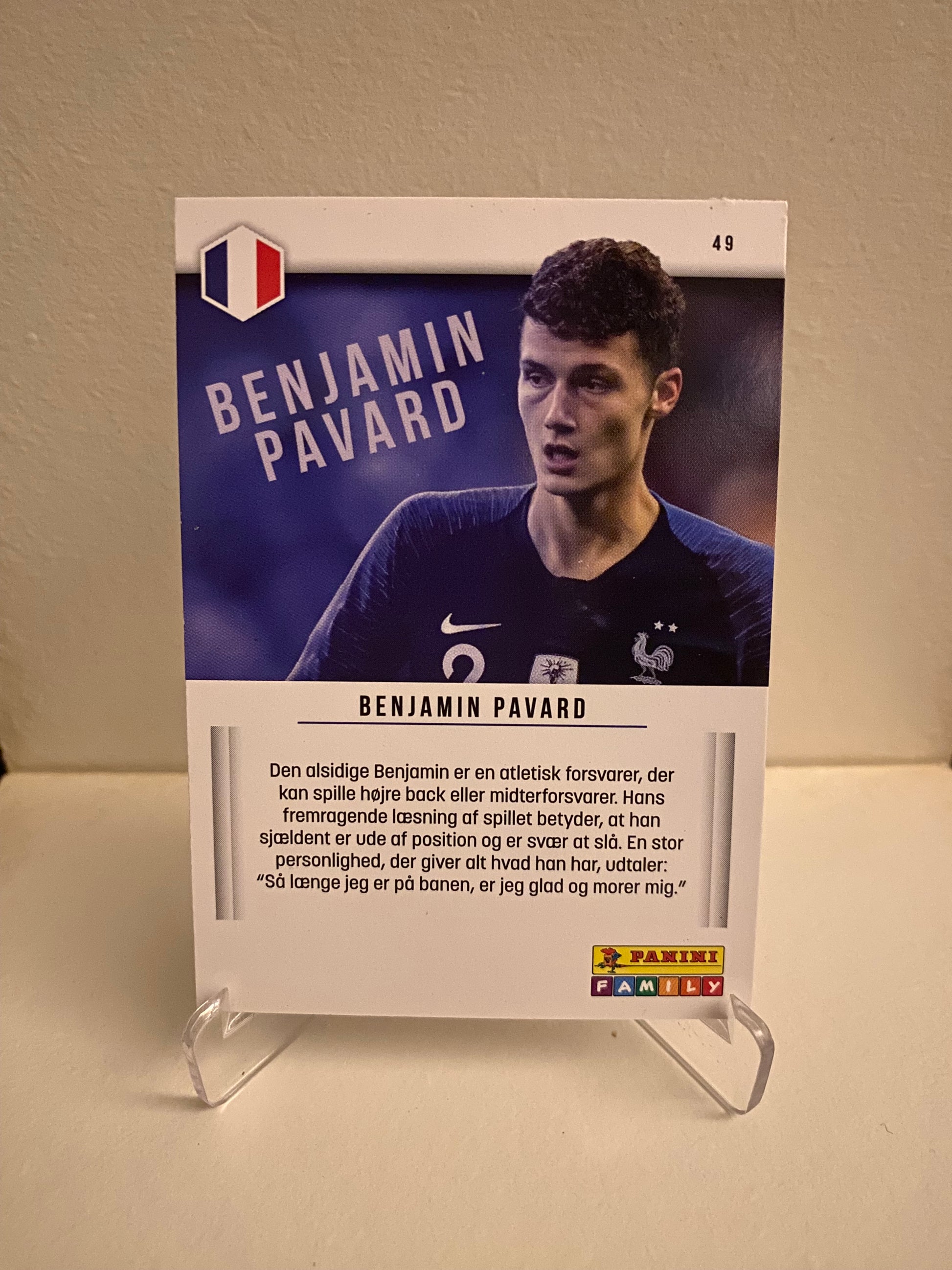 Fodbold kort Panini Family EURO 2020 - Frankrig Benjamin Pavard - Pokedexet