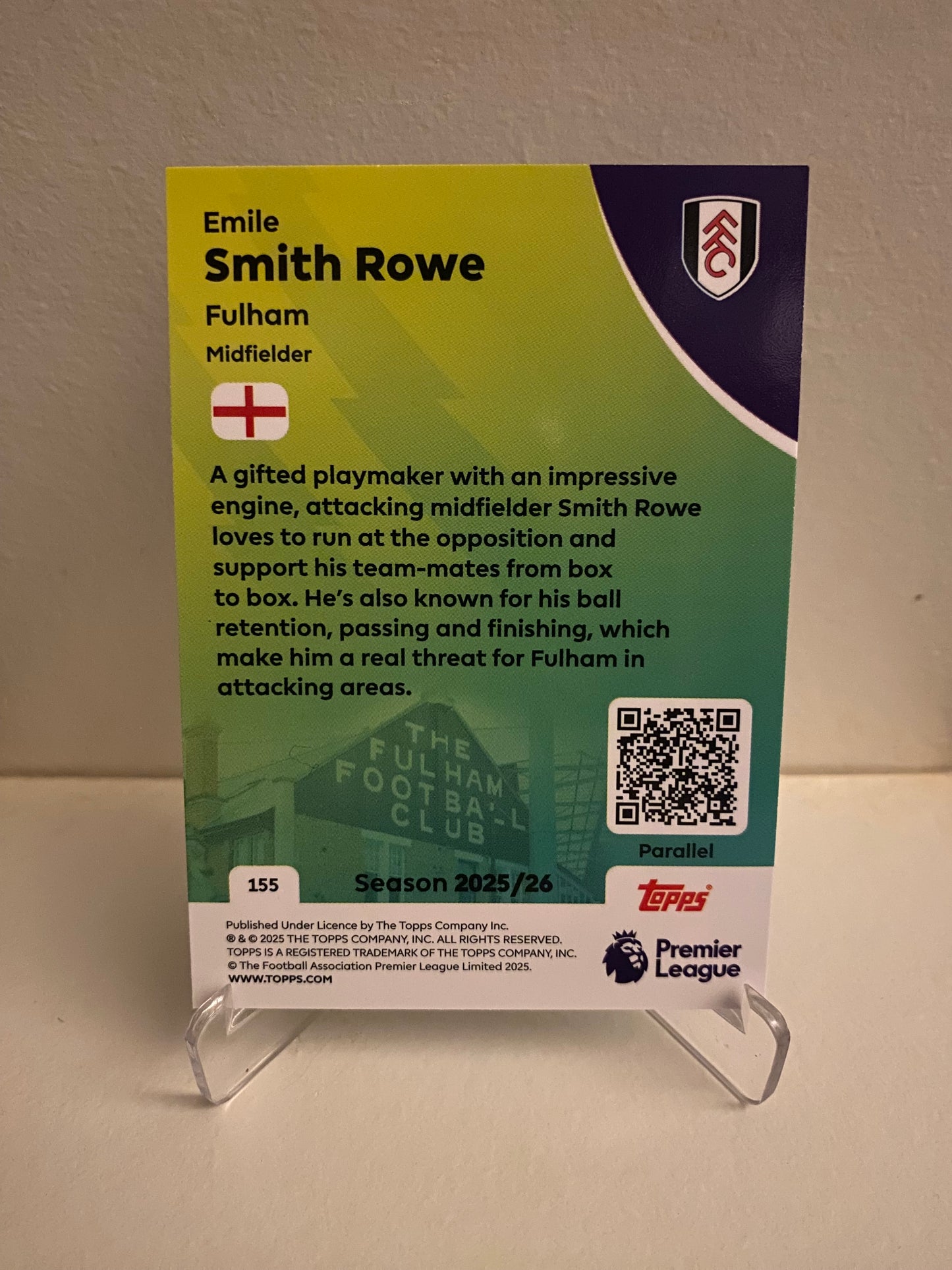 Topps Premier League 2025/2026 - Blue Parallel Emile Smith Rowe