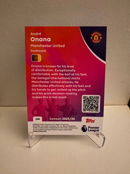 Fodbold kort Topps Premier League 2025/2026 - Blue Parallel Andre Onana - Pokedexet