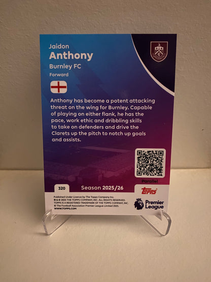 Fodbold kort Topps Premier League 2025/2026 - Blue Parallel Jaidon Anthony - Pokedexet