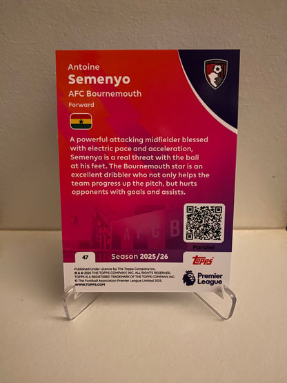 Fodbold kort Topps Premier League 2025/2026 - Blue Parallel Antoine Semenyo - Pokedexet