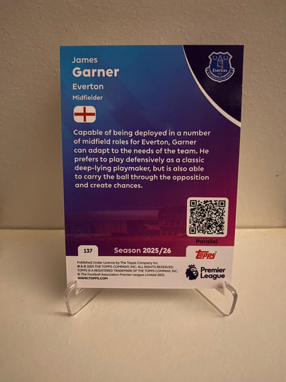 Fodbold kort Topps Premier League 2025/2026 - Yellow Parallel James Garner - Pokedexet