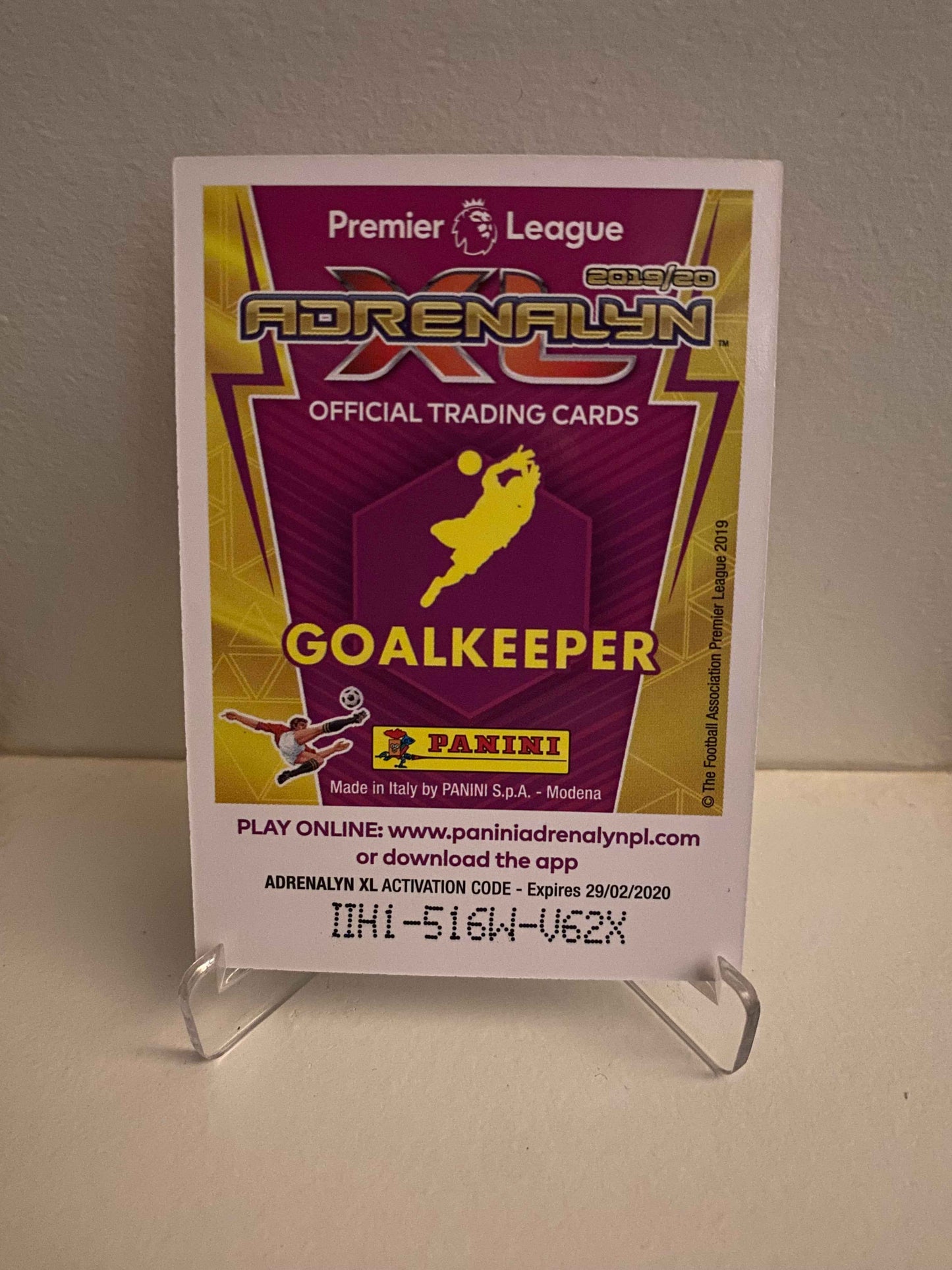 Fodbold kort Panini Adrenalyn XL Premier League 2019/2020 - Crystal Palace Wayne Hennessey - Pokedexet