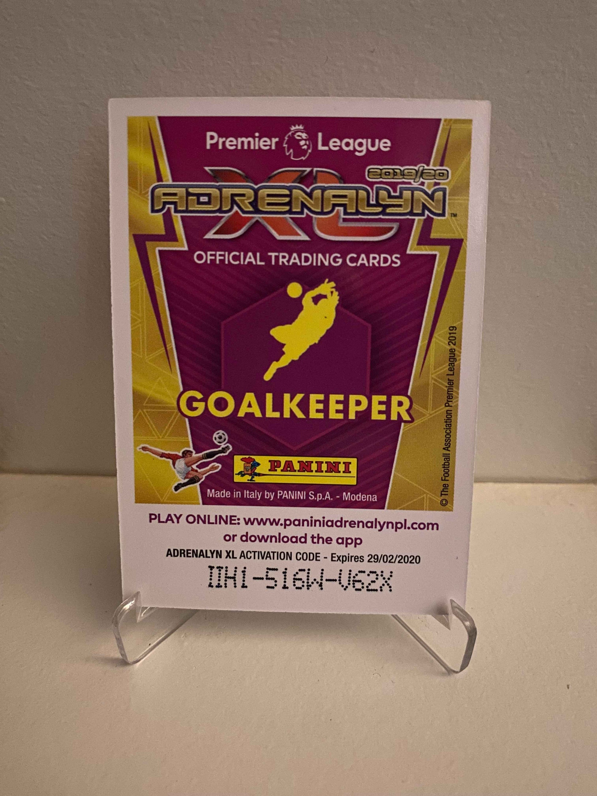 Fodbold kort Panini Adrenalyn XL Premier League 2019/2020 - Crystal Palace Wayne Hennessey - Pokedexet