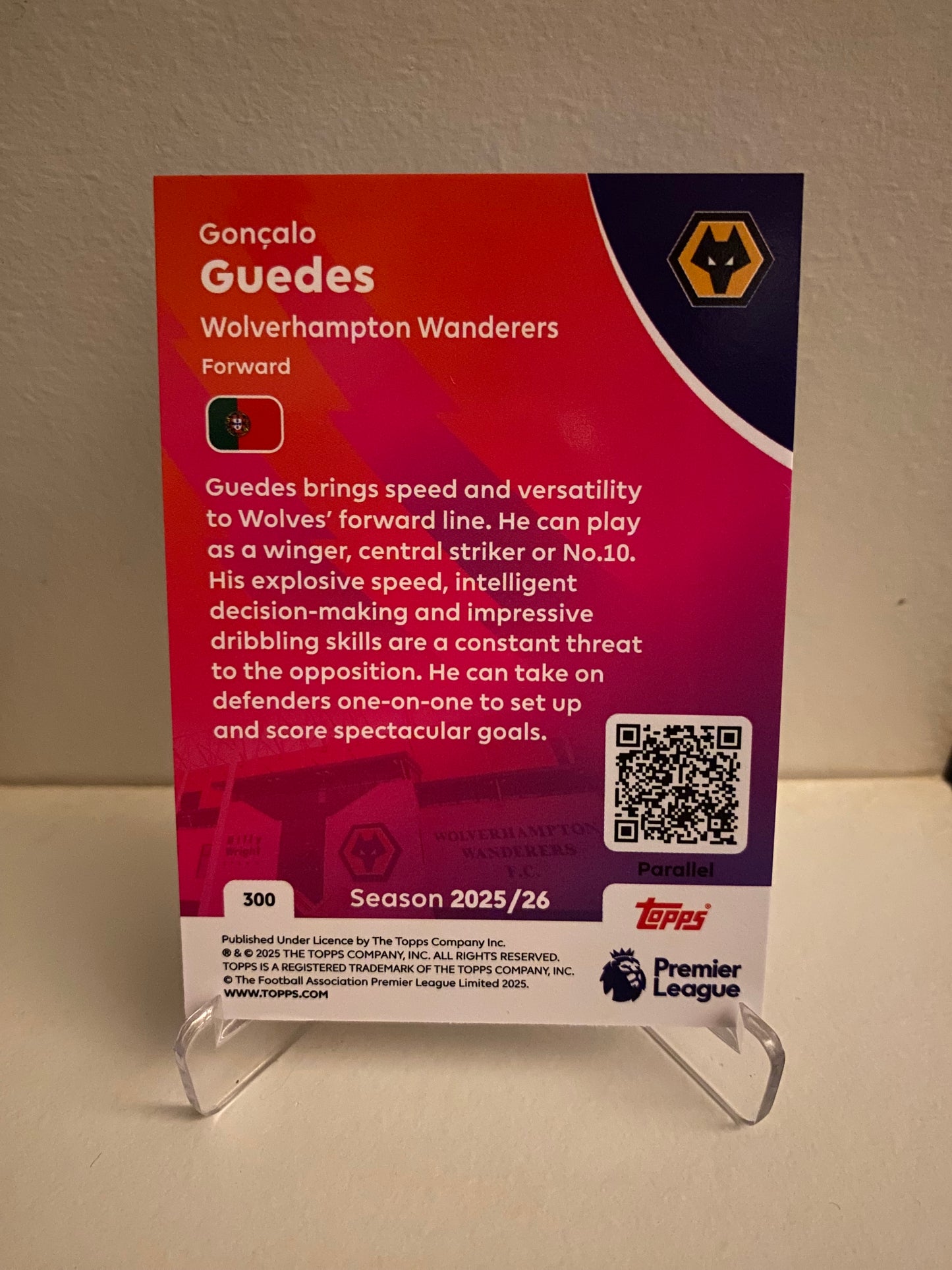 Topps Premier League 2025/2026 - Blue Parallel Goncalo Guedes