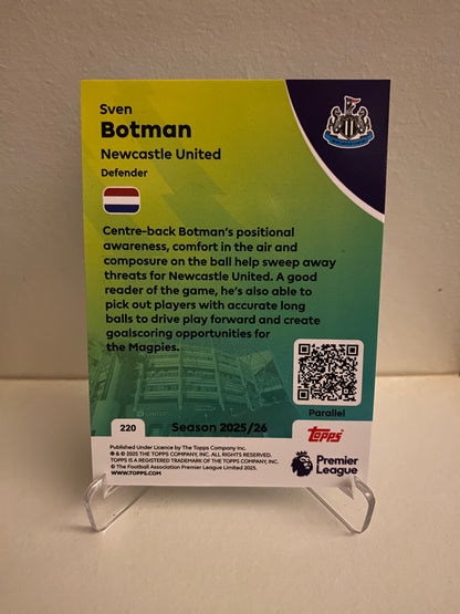 Fodbold kort Topps Premier League 2025/2026 - Blue Parallel Sven Botman - Pokedexet