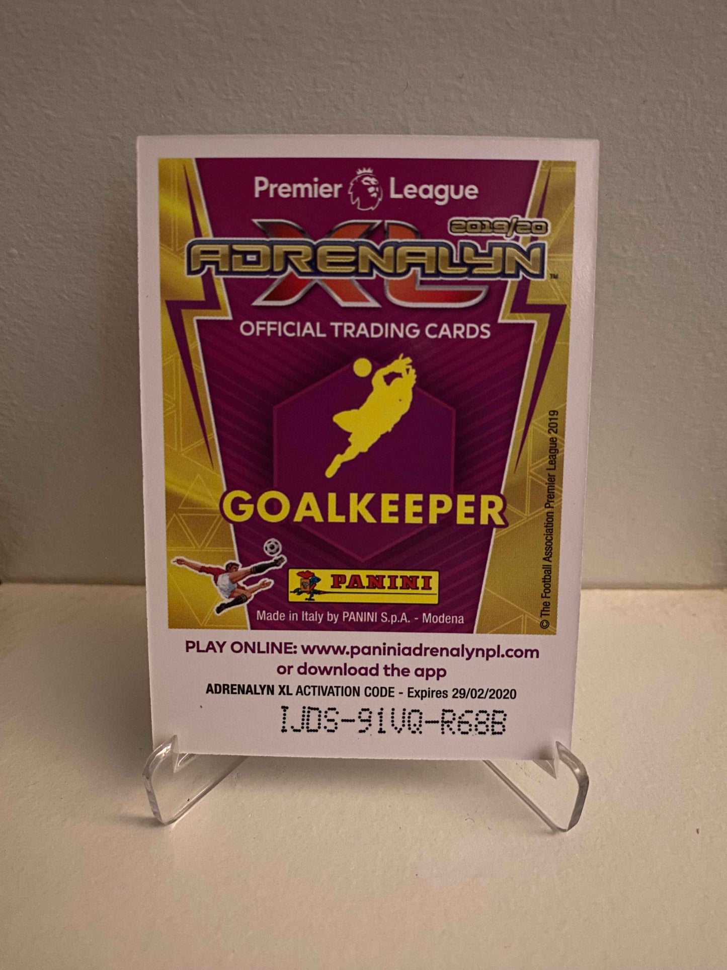 Fodbold kort Panini Adrenalyn XL Premier League 2019/2020 - Leicester City Kasper Schmeichel - Pokedexet