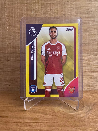 Fodbold kort Topps Premier League 2025/2026 - Arsenal Yellow Parallel Mikel Merino - Pokedexet