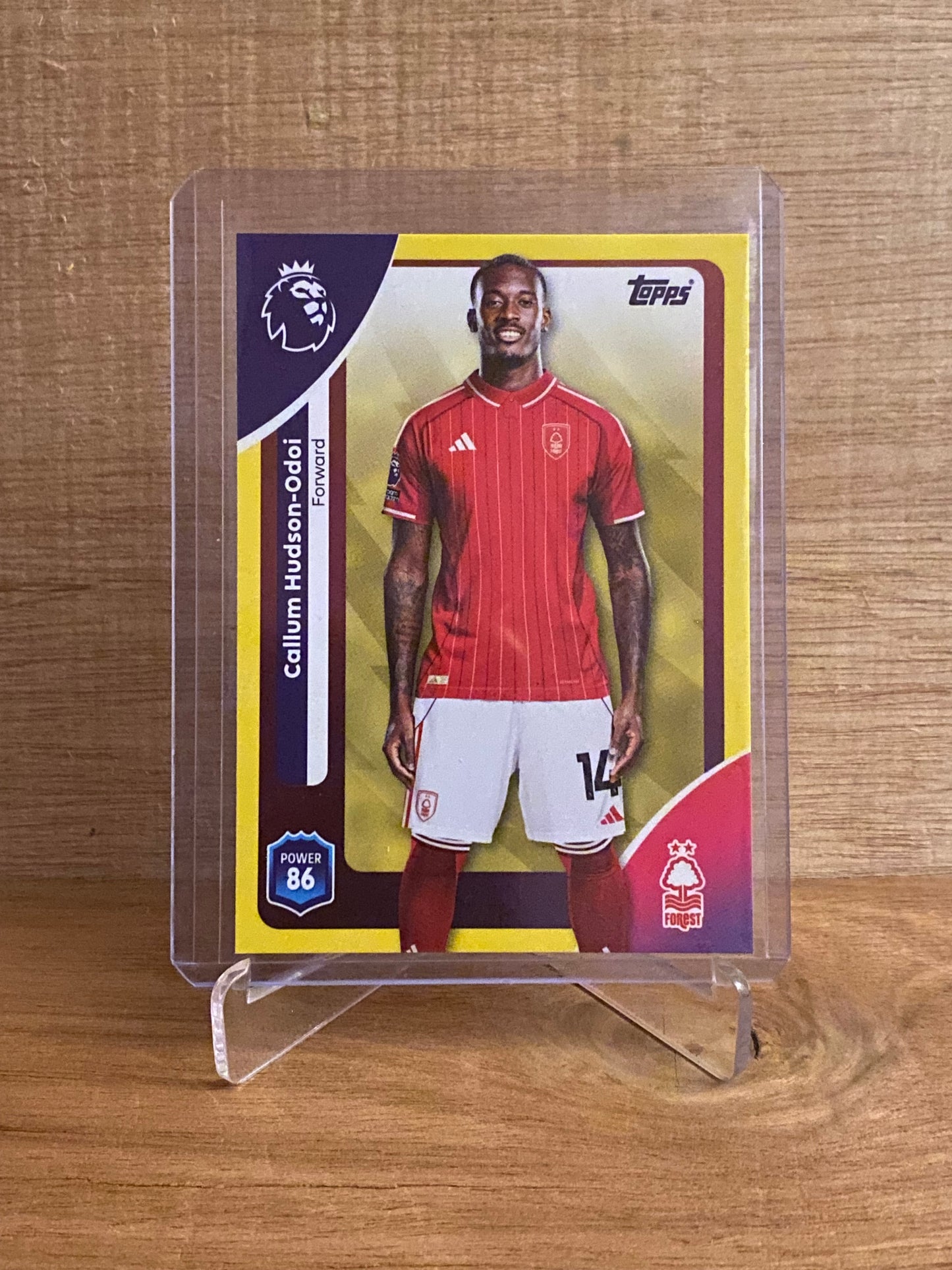 Fodbold kort Topps Premier League 2025/2026 - Nottingham Forest Yellow Parallel Callum Hudson-Odoi - Pokedexet