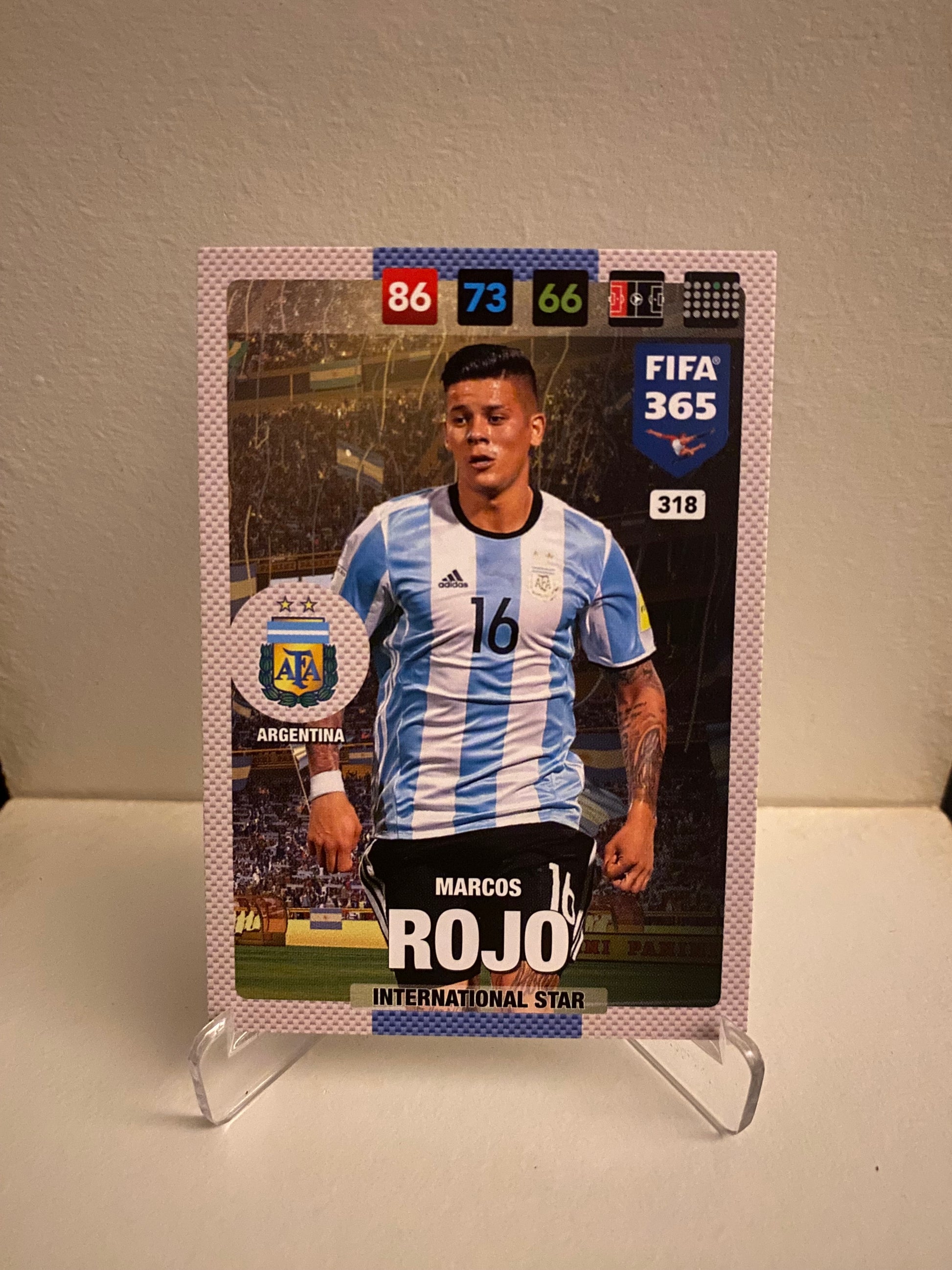 Fodbold kort Panini Adrenalyn XL FIFA 365 2017 - Argentina Marcus Rojo - Pokedexet