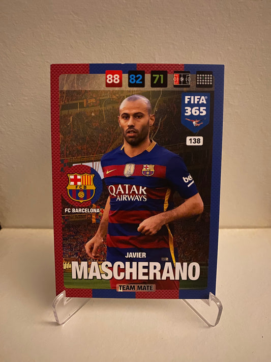 Fodbold kort Panini Adrenalyn XL FIFA 365 2017 - Barcelona Javier Mascherano - Pokedexet