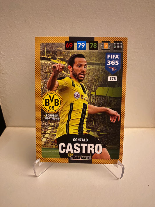 Fodbold kort Panini Adrenalyn XL FIFA 365 2017 - Borussia Dortmund Gonzalo Castro - Pokedexet