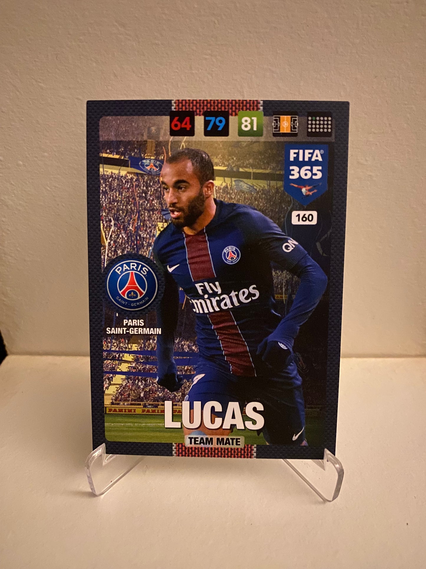 Fodbold kort Panini Adrenalyn XL FIFA 365 2017 - Paris Saint Germain Lucas - Pokedexet