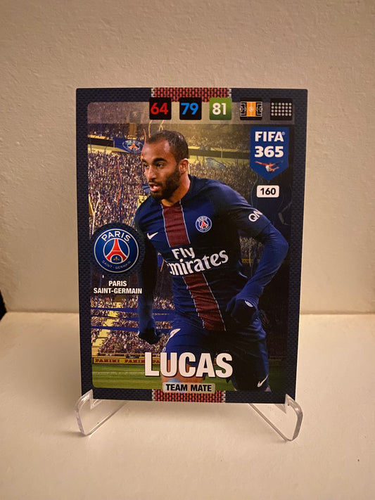 Fodbold kort Panini Adrenalyn XL FIFA 365 2017 - Paris Saint Germain Lucas - Pokedexet