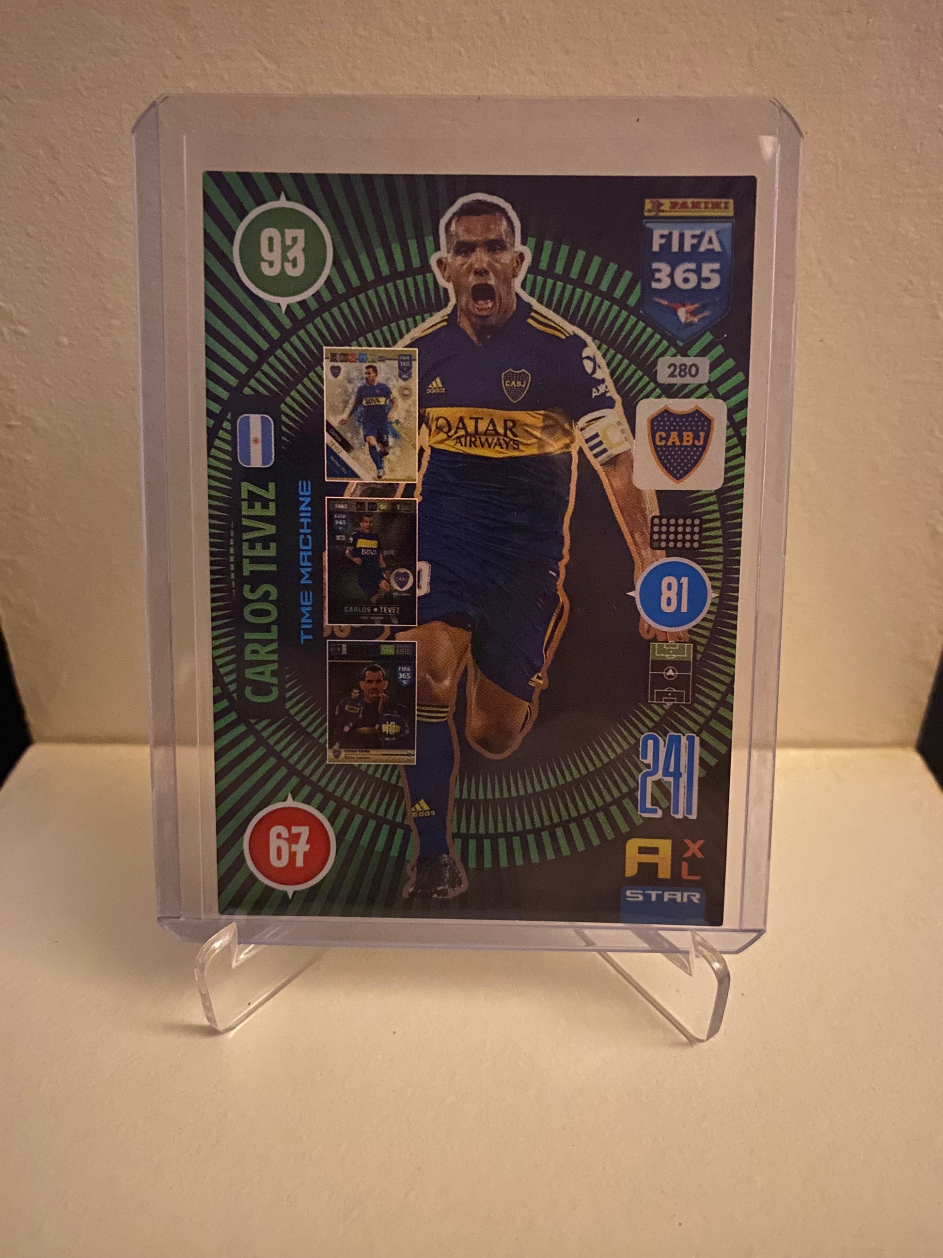 Fodbold kort Panini Adrenalyn XL FIFA 365 2021 - Boca Juniors Carlos Tevez Holofoil - Pokedexet